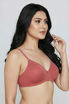 Zivame Padded Non Wired Medium Coverage Tshirt Bra - Faded Rose — thumbnail 4